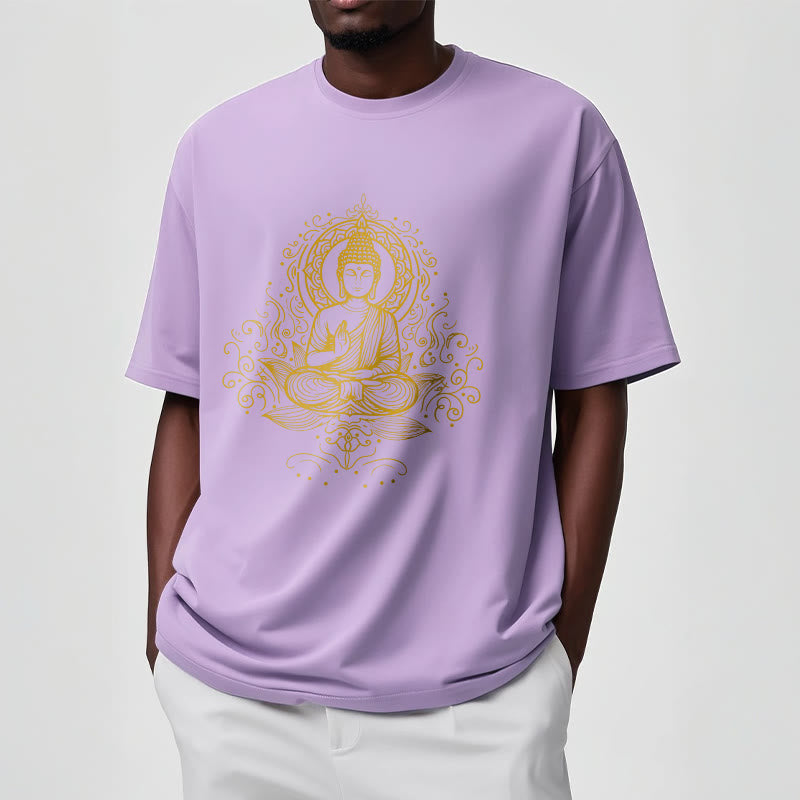 Camiseta de Buda con Buddha Stones, flores de loto y vides para meditación - image 17