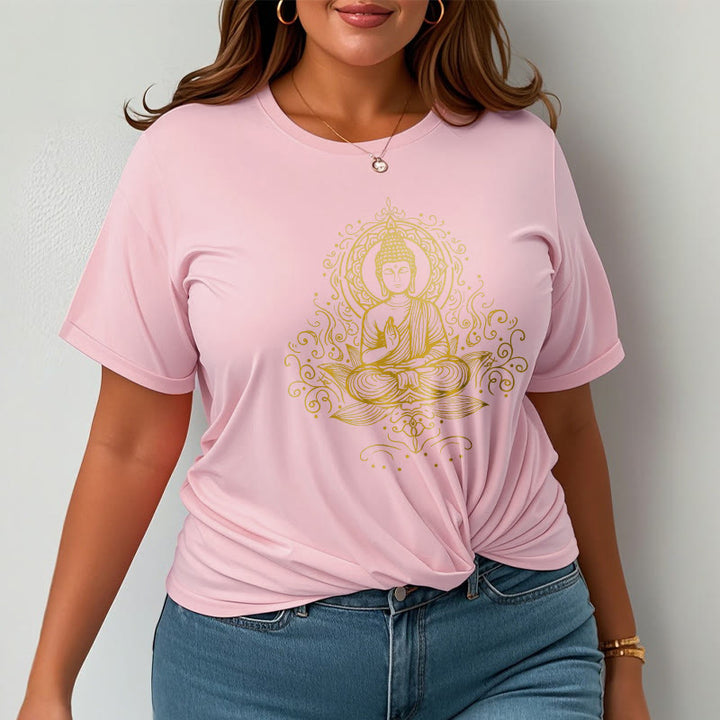 Camiseta de Buda con Buddha Stones, flores de loto y vides para meditación - image 13
