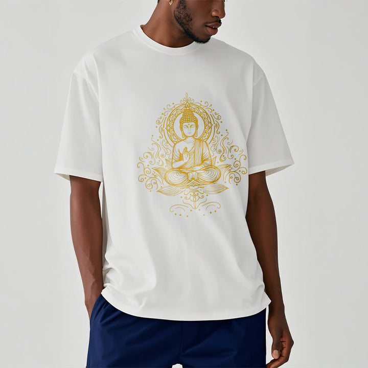 Camiseta de Buda con Buddha Stones, flores de loto y vides para meditación - image 8