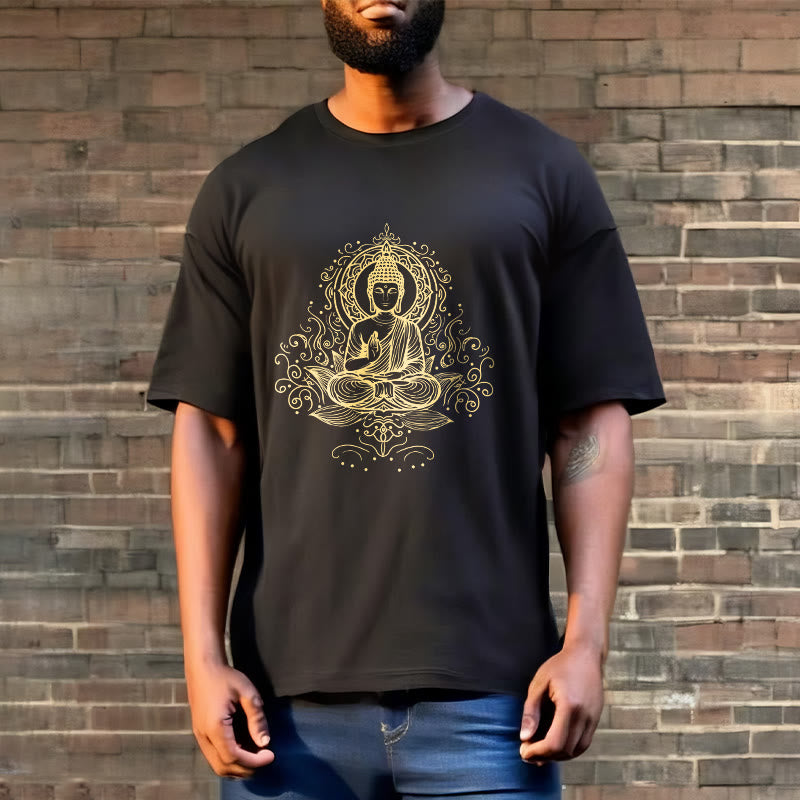 Camiseta de Buda con Buddha Stones, flores de loto y vides para meditación - image 5