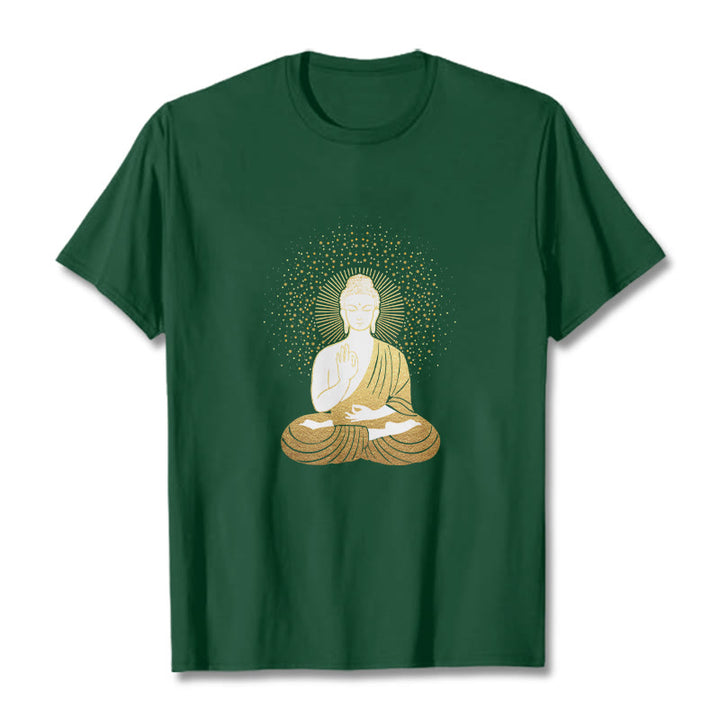 Camiseta de Buddha Stones y meditación dorada con aura dorada - Verde bosque - 2XL - image 0
