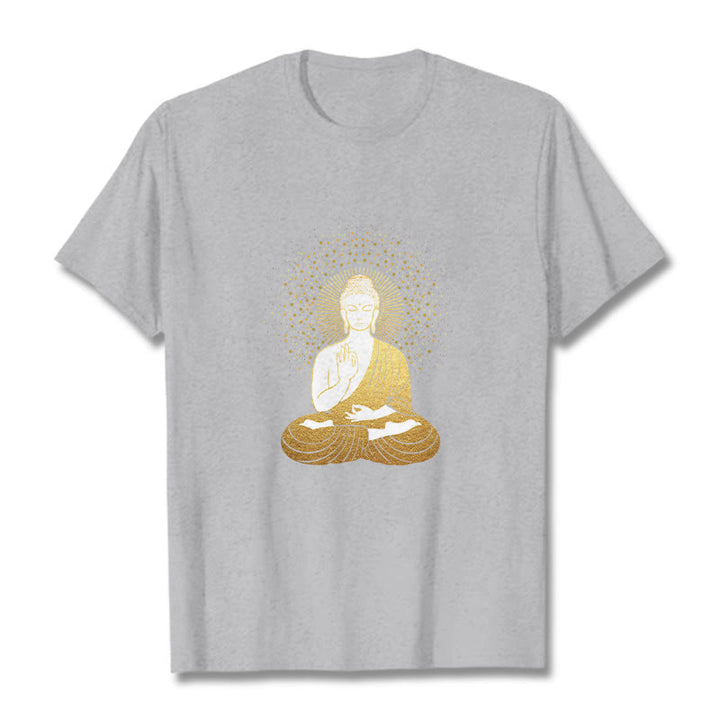 Camiseta de Buddha Stones y meditación dorada con aura dorada - Gris claro - 2XL - image 19
