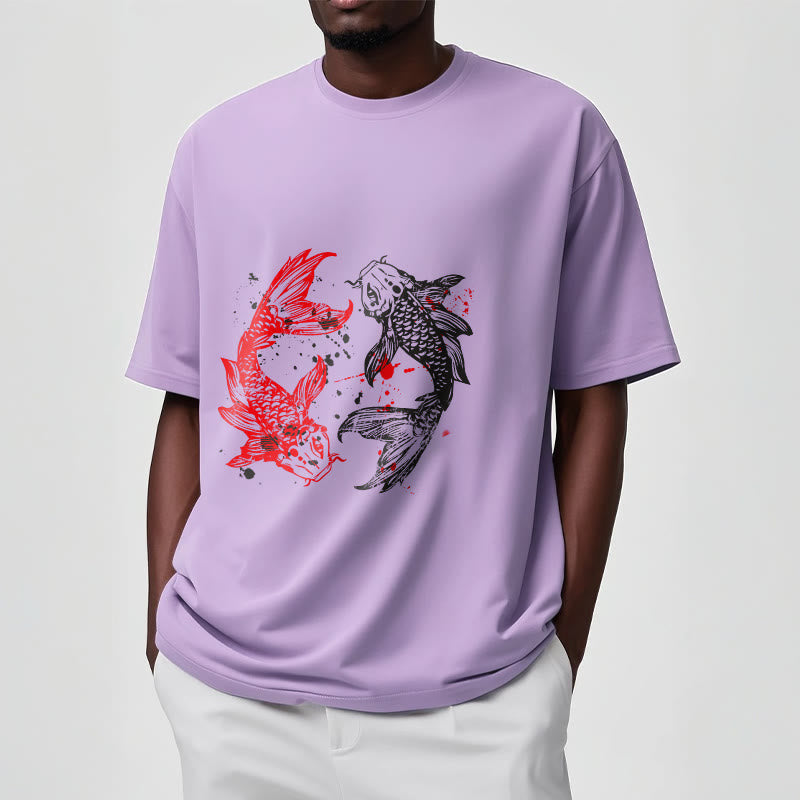 Camiseta con pez koi rojo y negro de Buddha Stones - image 18