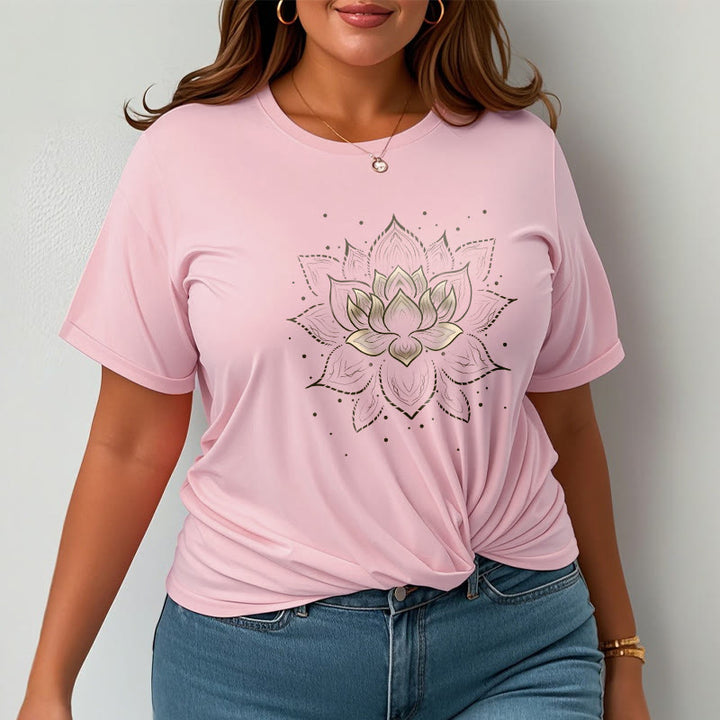 Camiseta con diseño de flor de loto dorada y Buddha Stones - image 14