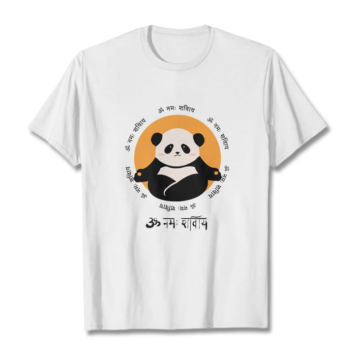 Camiseta con diseño de Buddha Stones Panda sánscrito Namah Shivaya - Blanco - 2XL - image 0