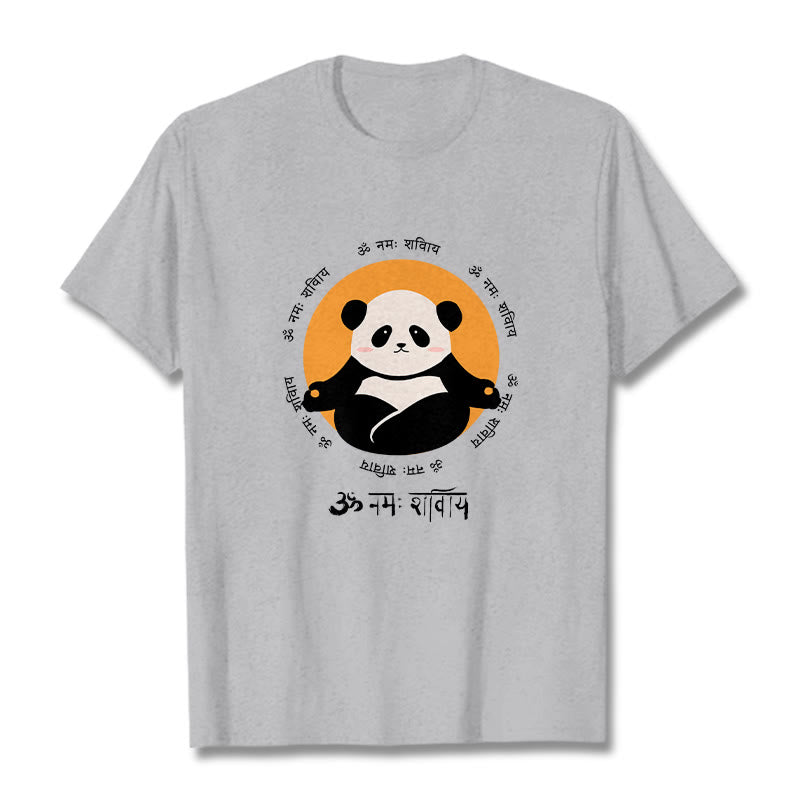 Camiseta con diseño de Buddha Stones Panda sánscrito Namah Shivaya - Gris claro - 2XL - image 19