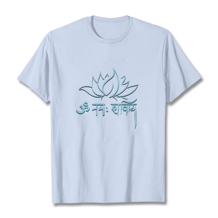 Camiseta con Buddha Stones, loto, sánscrito, Namah Shivaya - Cian claro - 2XL - image 19