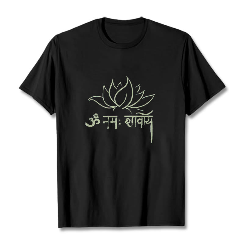 Camiseta con Buddha Stones, loto, sánscrito, Namah Shivaya - Negro - 2XL - image 7