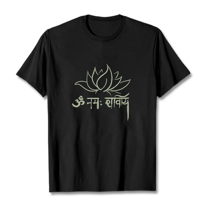 Camiseta con Buddha Stones, loto, sánscrito, Namah Shivaya - Negro - 2XL - image 7