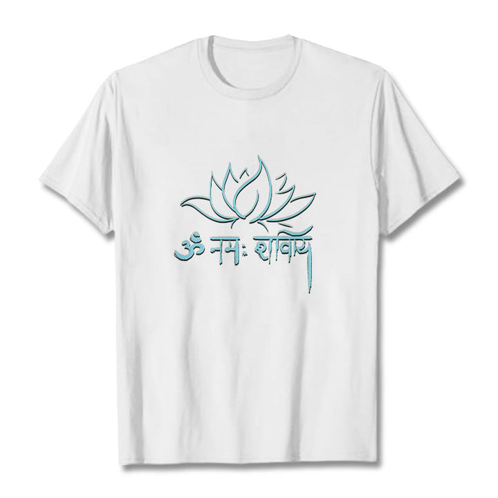 Camiseta con Buddha Stones, loto, sánscrito, Namah Shivaya - Blanco - 2XL - image 3