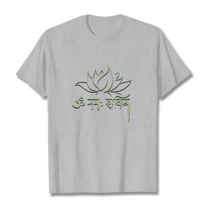 Camiseta con Buddha Stones, loto, sánscrito, Namah Shivaya - Gris claro - 2XL - image 19