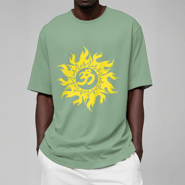 Buddha Stones Camiseta OM Mantra Sanskrit Gold Sun Tee - image 16