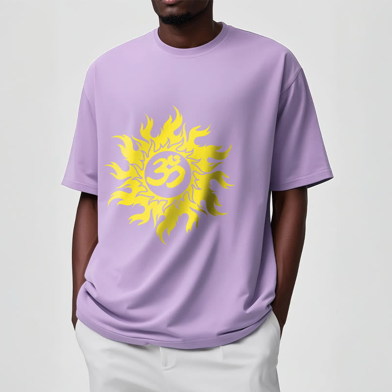 Buddha Stones Camiseta OM Mantra Sanskrit Gold Sun Tee - image 18