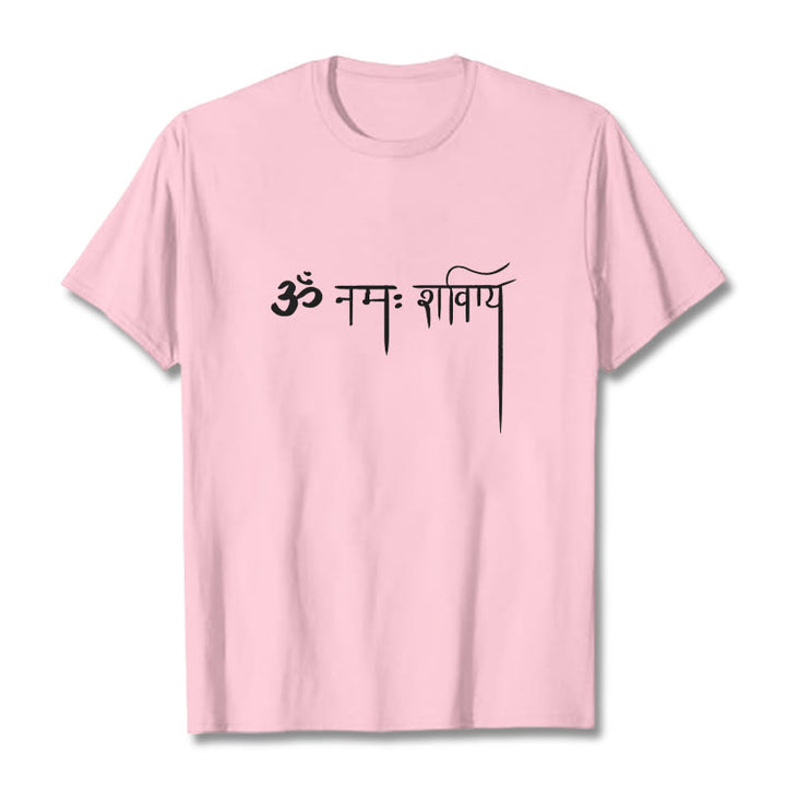 Camiseta con Buddha Stones sánscrito Namah Shivaya - Rosa claro - 2XL - image 13