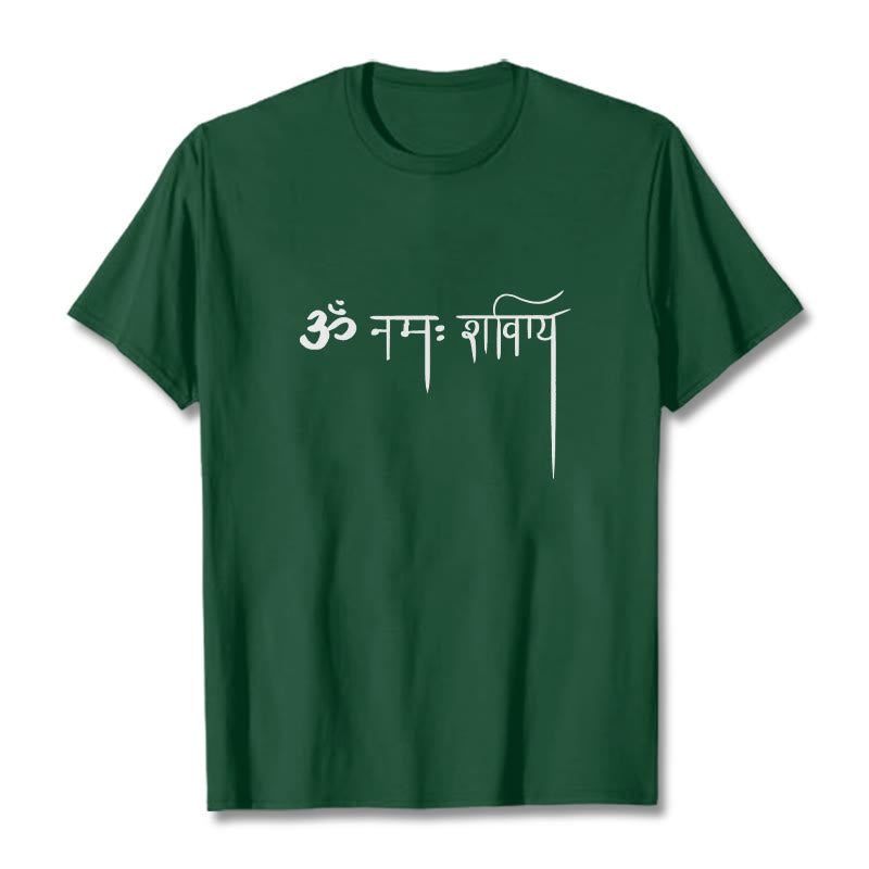 Camiseta con Buddha Stones sánscrito Namah Shivaya - Verde bosque - 2XL - image 10