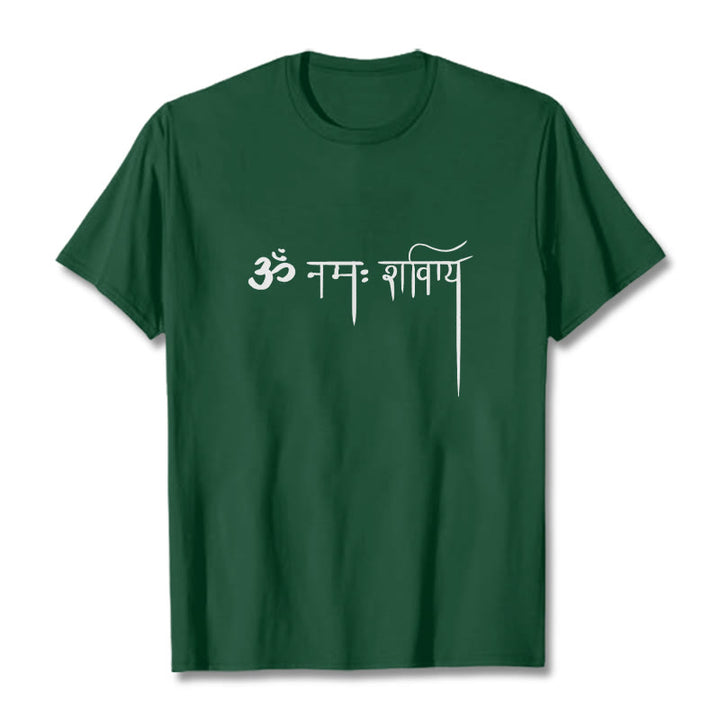 Camiseta con Buddha Stones sánscrito Namah Shivaya - Verde bosque - 2XL - image 10