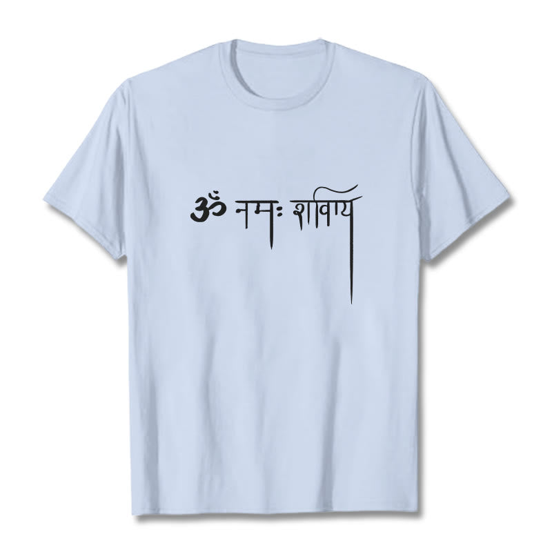 Camiseta con Buddha Stones sánscrito Namah Shivaya - Cian claro - 2XL - image 18