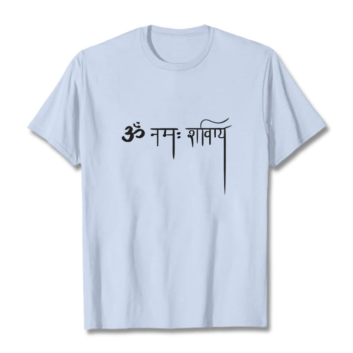 Camiseta con Buddha Stones sánscrito Namah Shivaya - Cian claro - 2XL - image 18