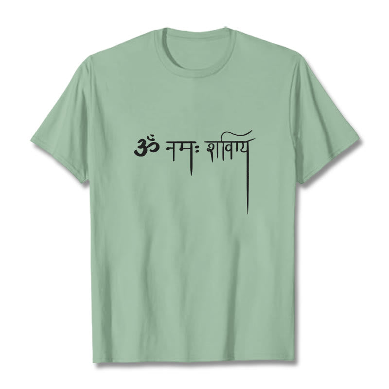 Camiseta con Buddha Stones sánscrito Namah Shivaya - Verde pálido - 2XL - image 15