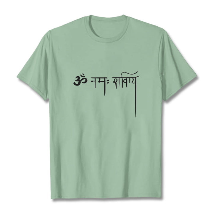 Camiseta con Buddha Stones sánscrito Namah Shivaya - Verde pálido - 2XL - image 15