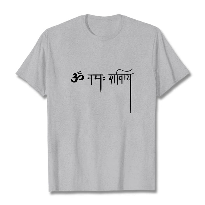 Camiseta con Buddha Stones sánscrito Namah Shivaya - Gris claro - 2XL - image 19