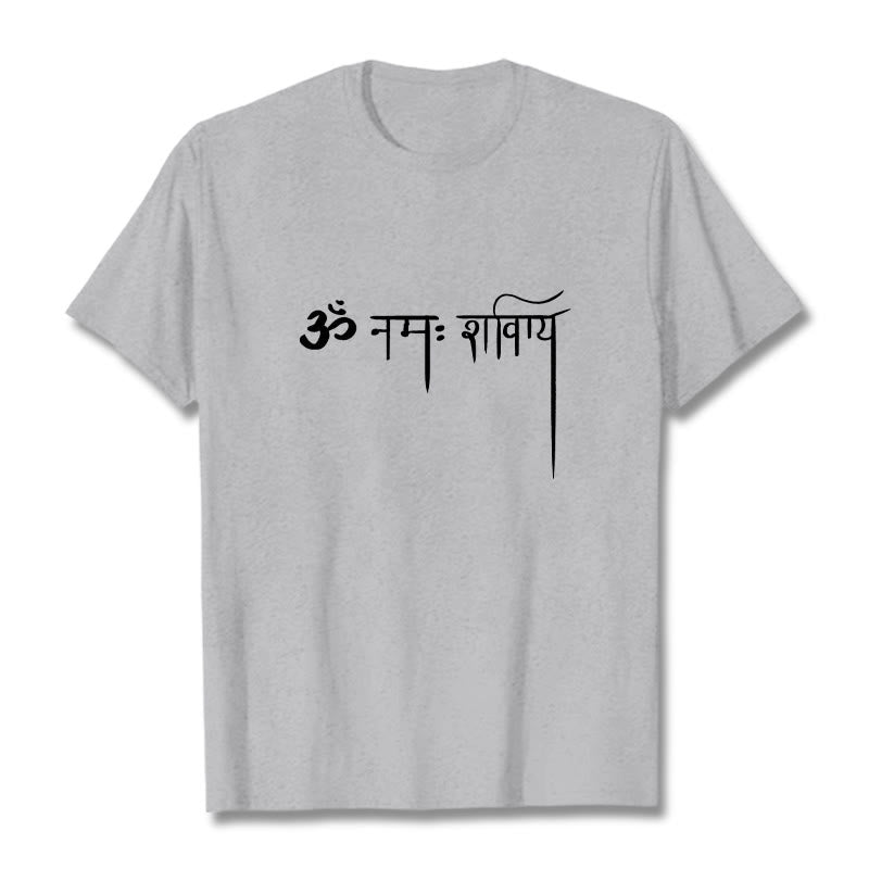 Camiseta con Buddha Stones sánscrito Namah Shivaya - Gris claro - 2XL - image 20