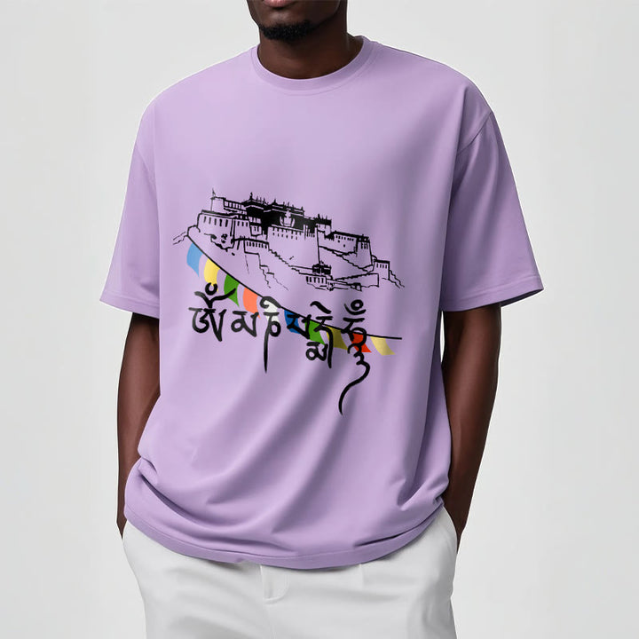 Camiseta de algodón con banderas de oración Om Mani Padme Hum y Buddha Stones en el Palacio de Potala - image 18