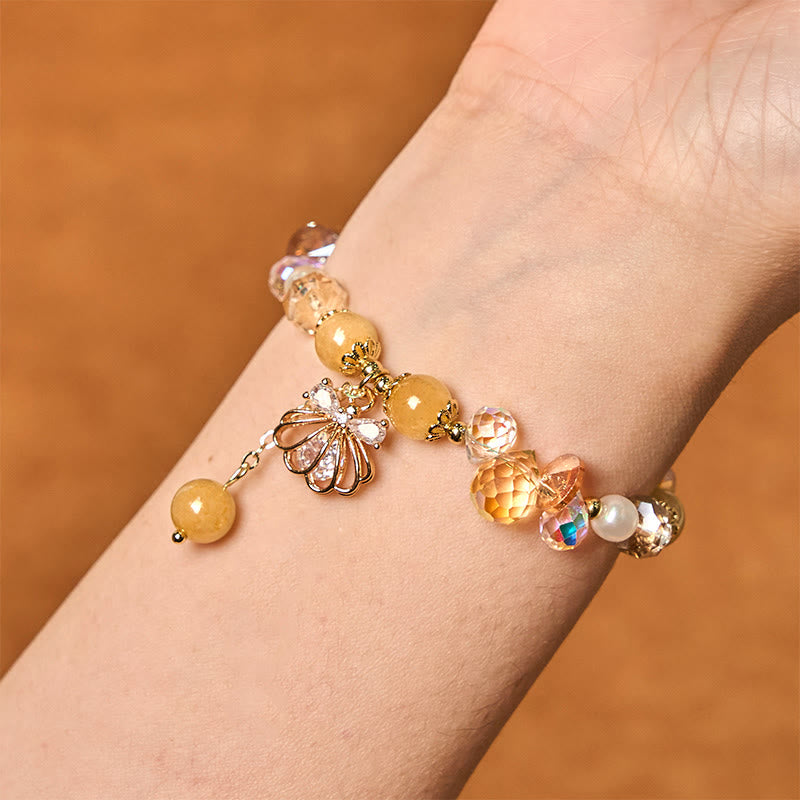Pulsera de la paz con Buddha Stones, amatista, citrino y perla natural