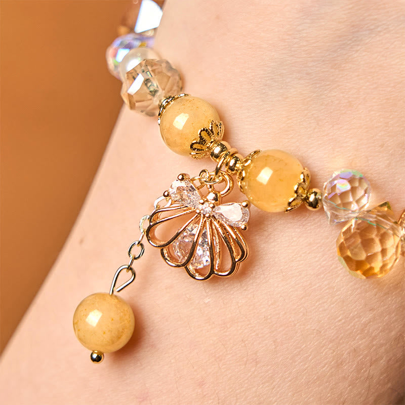 Pulsera de la paz con Buddha Stones, amatista, citrino y perla natural