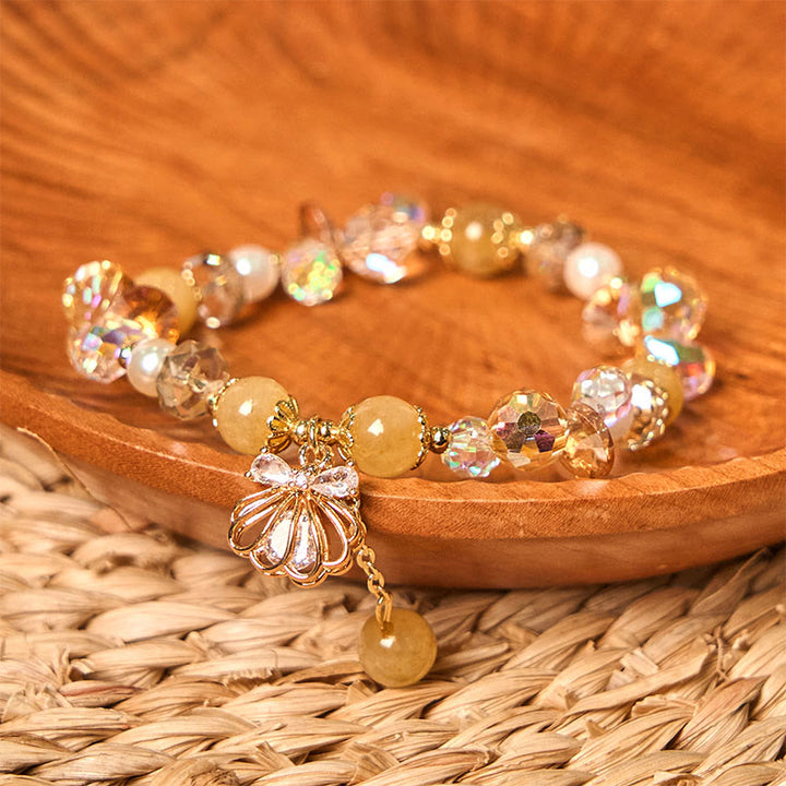 Pulsera de la paz con Buddha Stones, amatista, citrino y perla natural