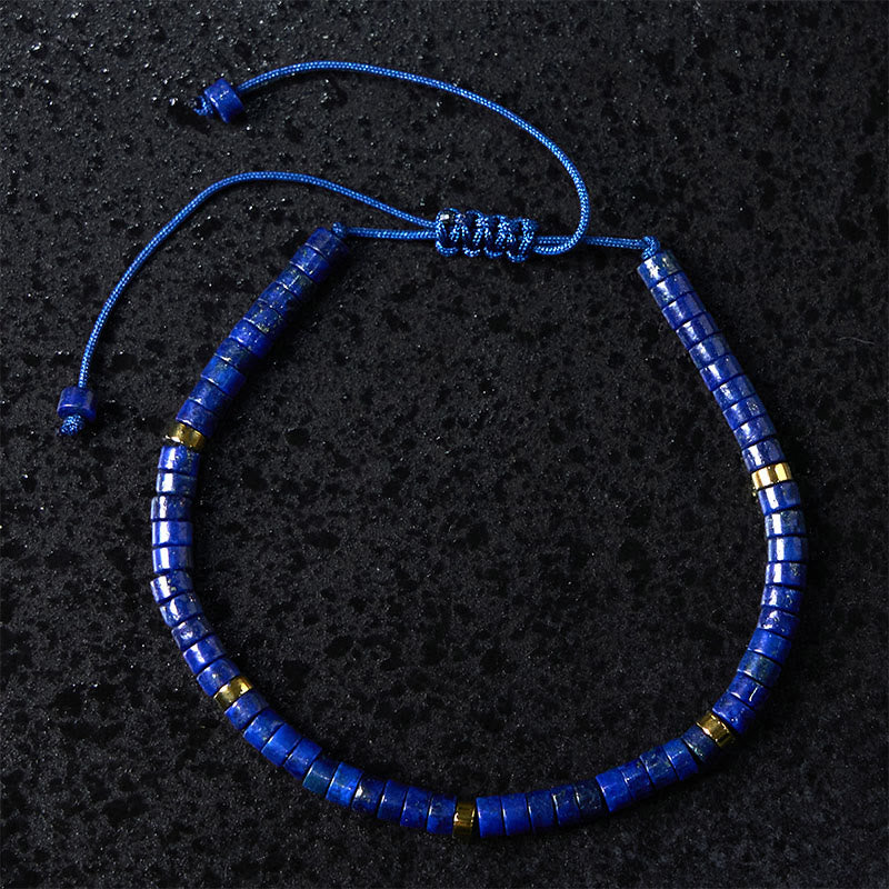 Pulsera de equilibrio positivo con cuentas espaciadoras de lazurita natural de Buddha Stones