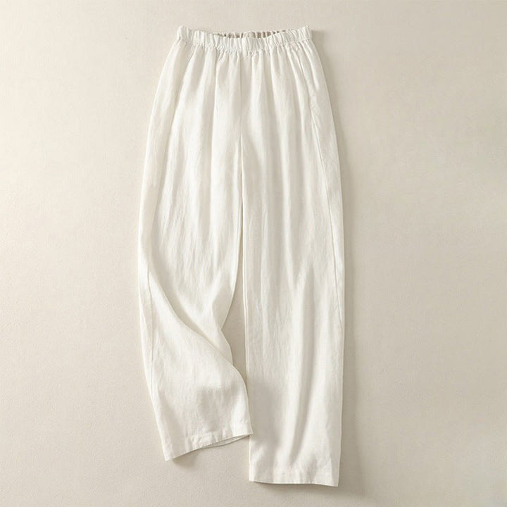 Pantalones de lino y algodón para mujer con diseño sencillo y sencillo de Buddha Stones Daily con bolsillos - Encaje antiguo - US8-10，UK/AU12-14，EU40-42 (2XL) - image 19