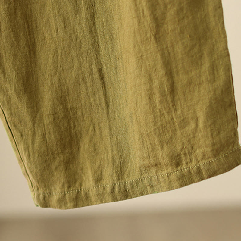 Pantalones anchos de Buddha Stones y algodón para mujer, informales, con diseño de arrugas y cordón ajustable, de 9 pulgadas de largo, con bolsillos. - image 20