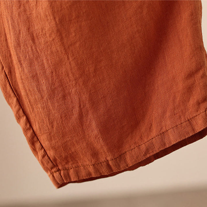 Pantalones anchos de Buddha Stones y algodón para mujer, informales, con diseño de arrugas y cordón ajustable, de 9 pulgadas de largo, con bolsillos. - image 12