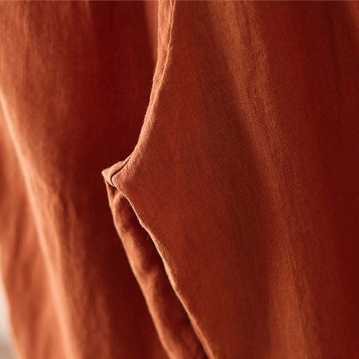 Pantalones anchos de Buddha Stones y algodón para mujer, informales, con diseño de arrugas y cordón ajustable, de 9 pulgadas de largo, con bolsillos. - image 8