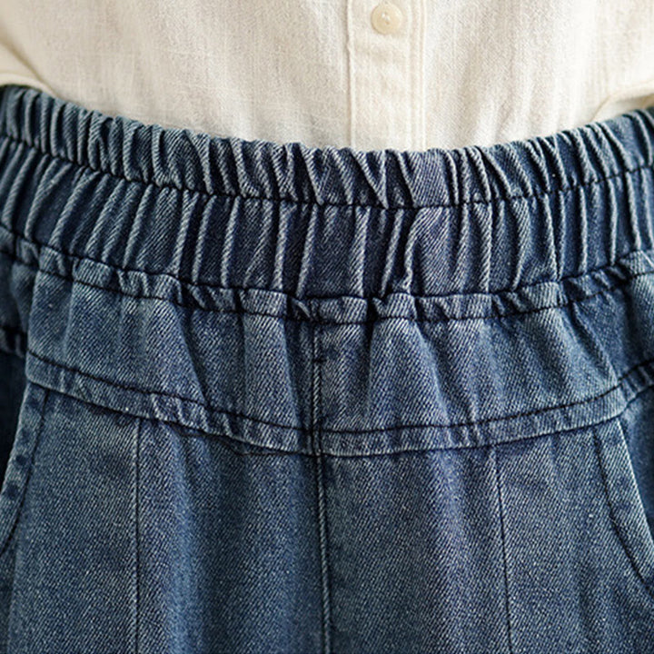 Pantalones de pierna ancha para mujer con diseño desgastado vintage de Buddha Stones Fall, cintura alta y bolsillos - image 6