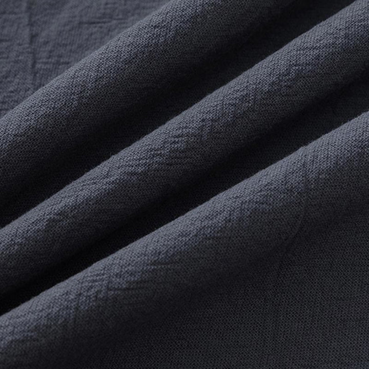 Conjunto de 2 piezas de camiseta de manga corta con estampado de Buddha Stones y pantalones de longitud 7-8, traje Tang de algodón y lino, ropa de meditación para hombre con bolsillos - image 3