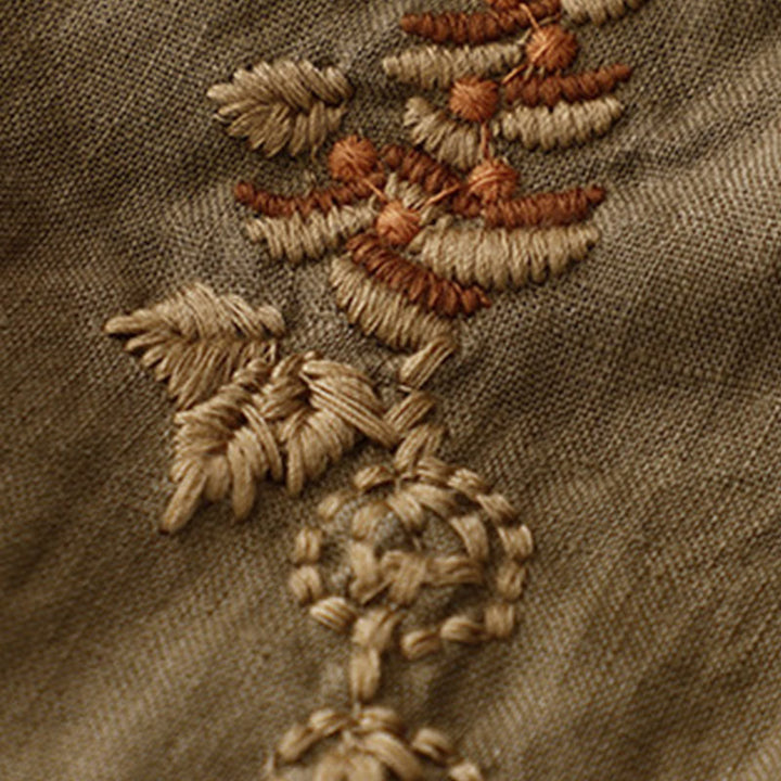 Falda vintage con bordado sólido y cordón para mujer con bolsillos y Buddha Stones - image 2