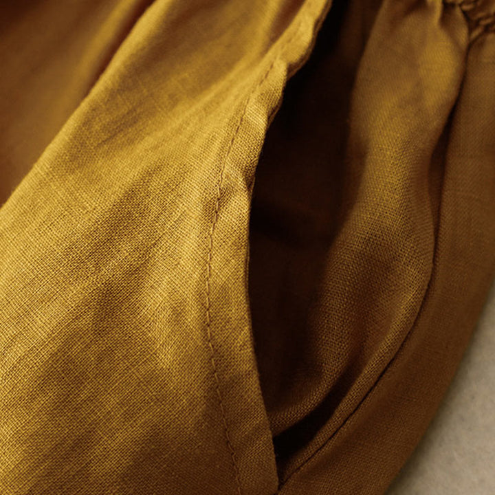 Falda vintage con bordado sólido y cordón para mujer con bolsillos y Buddha Stones - image 26