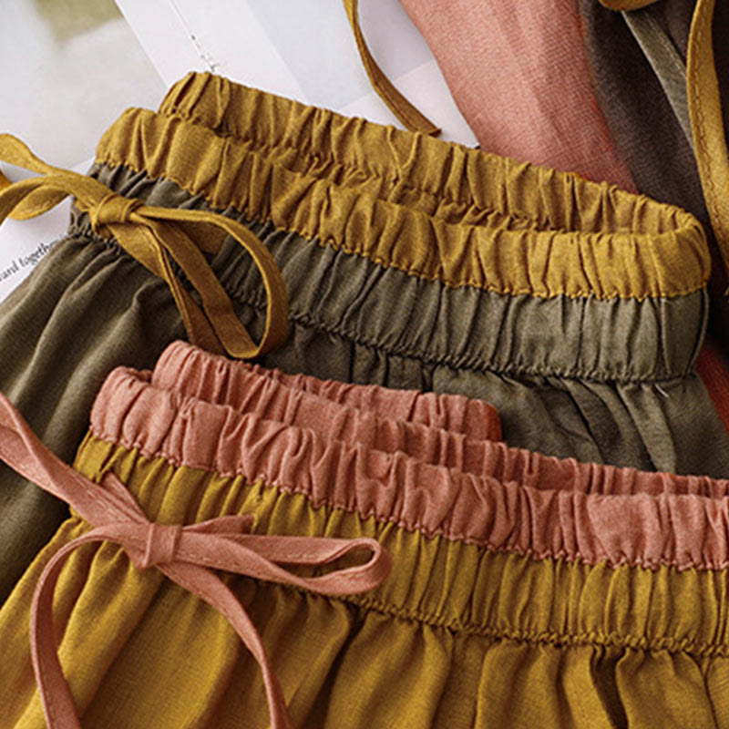 Falda vintage con bordado sólido y cordón para mujer con bolsillos y Buddha Stones - image 29