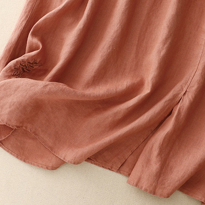 Falda vintage con bordado sólido y cordón para mujer con bolsillos y Buddha Stones - image 22