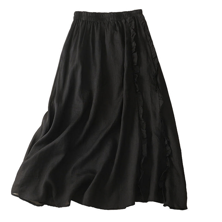 Falda de algodón para mujer con diseño de volantes de verano con Buddha Stones - image 14