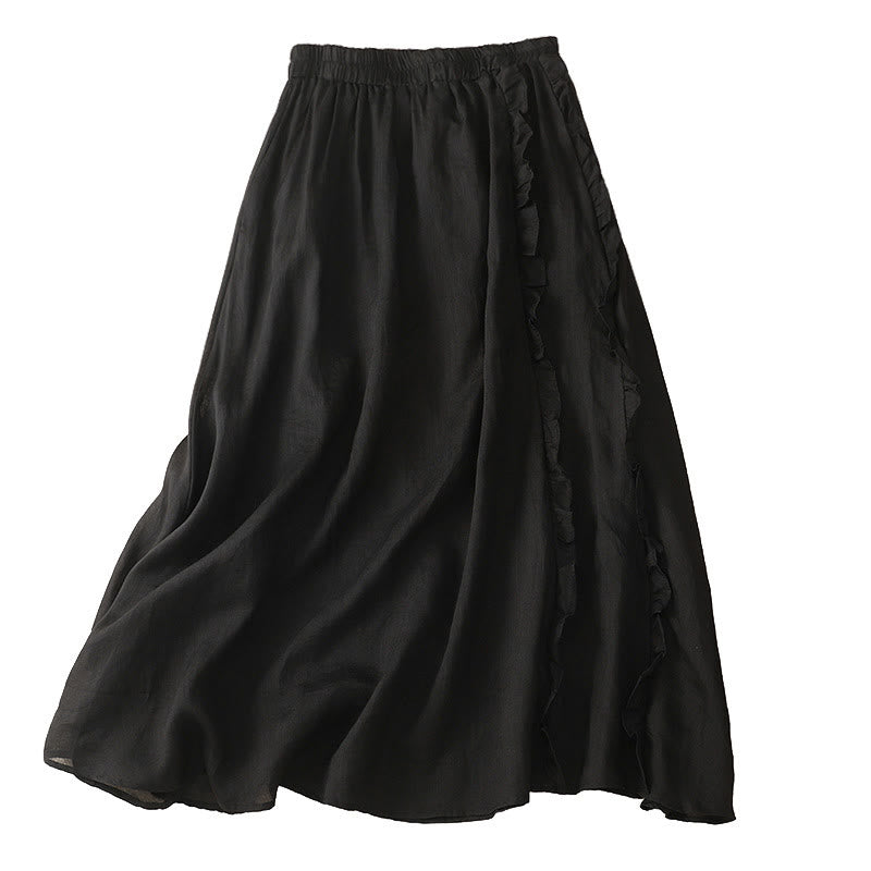 Falda de mujer con diseño liso y volantes, estampado de Buddha Stones para el verano. - image 14