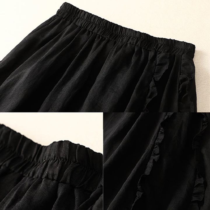 Falda de algodón para mujer con diseño de volantes de verano con Buddha Stones - image 13