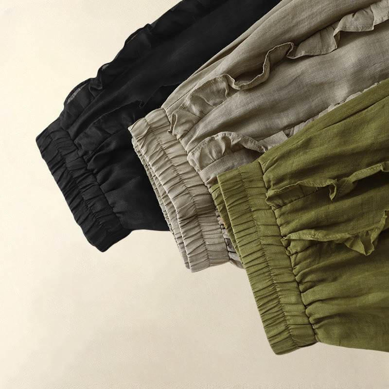 Falda de mujer con diseño liso y volantes, estampado de Buddha Stones para el verano. - image 16