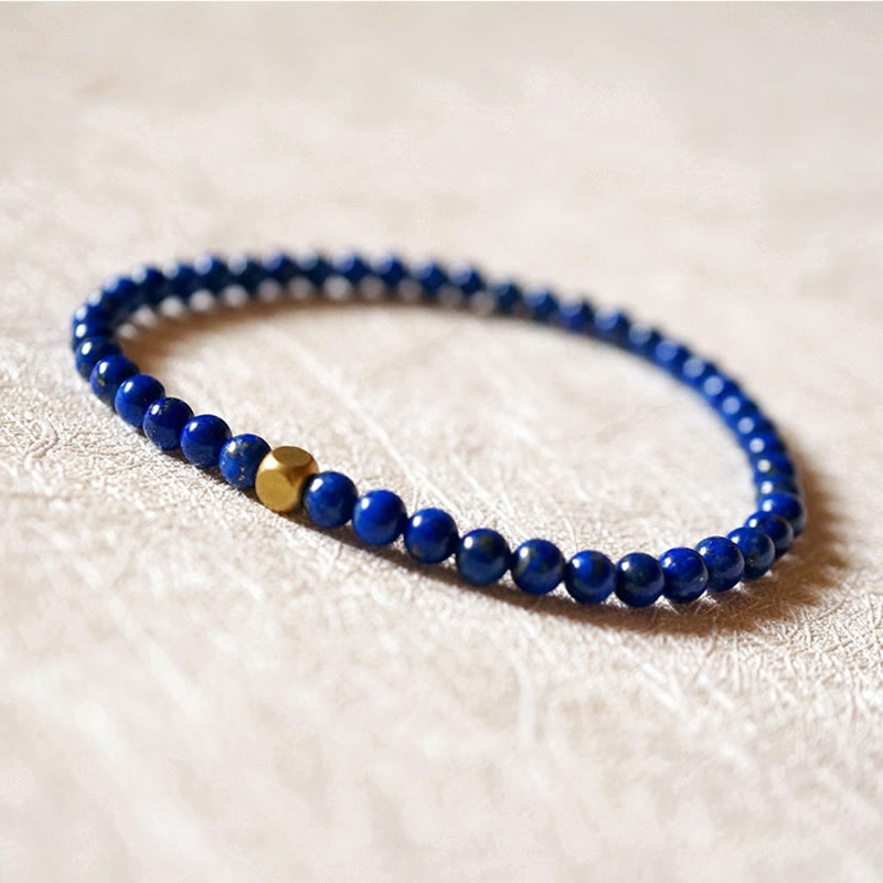 Pulsera de autocuidado con cuentas ultrafinas de lazurita de 4 mm de Buddha Stones