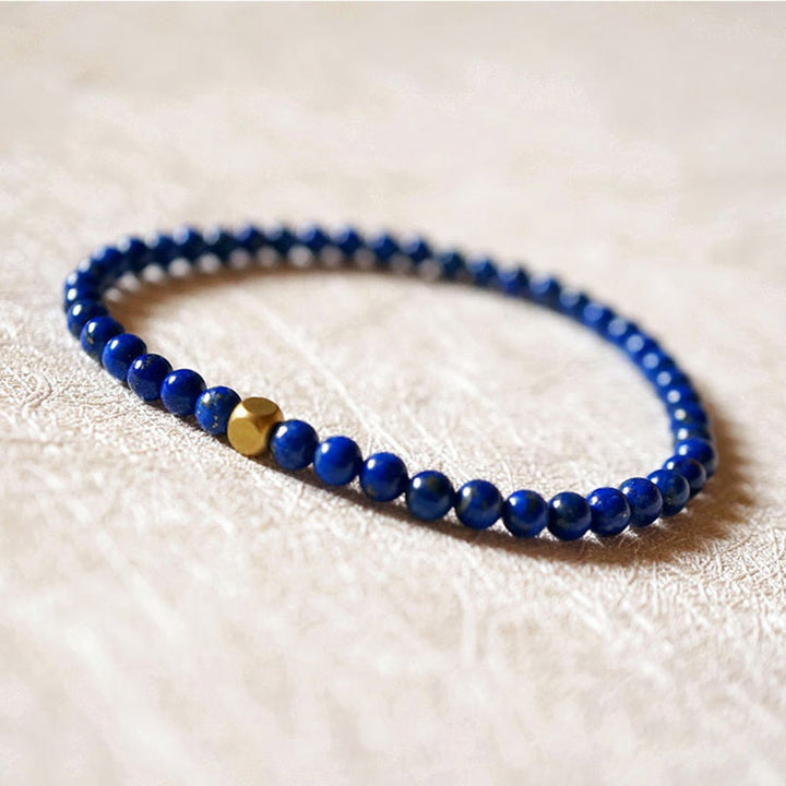 Pulsera de autocuidado con cuentas ultrafinas de lazurita de 4 mm de Buddha Stones