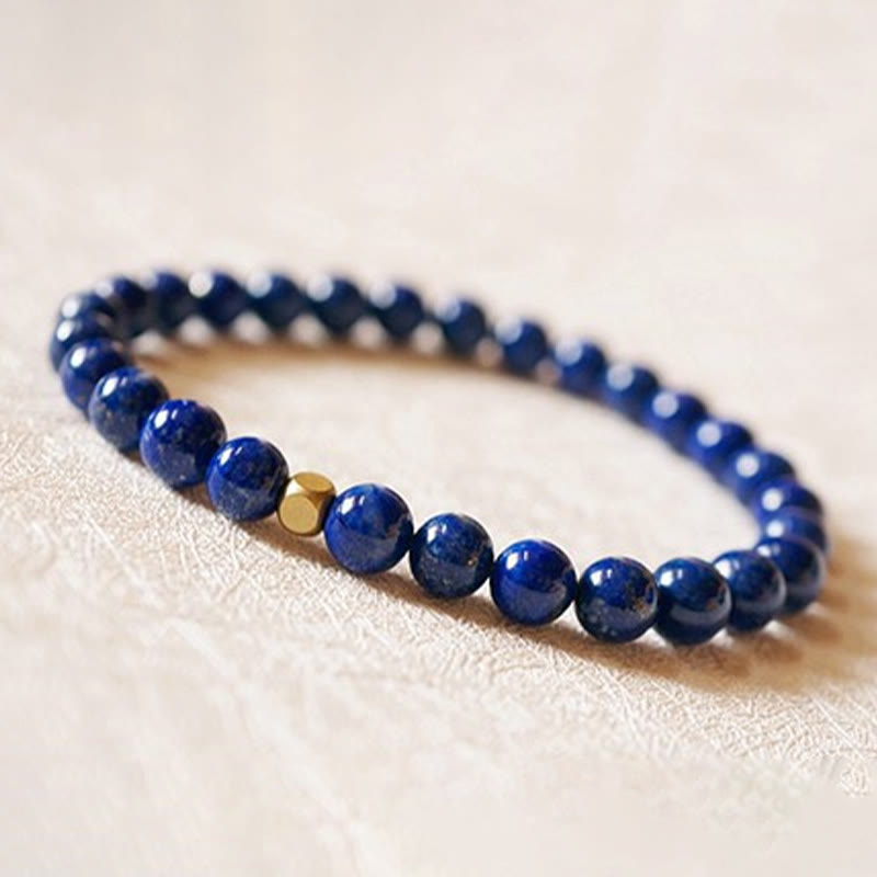Pulsera de autocuidado con cuentas ultrafinas de lazurita de 4 mm de Buddha Stones