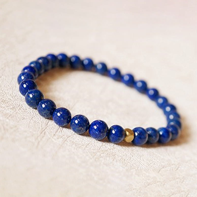 Pulsera de autocuidado con cuentas ultrafinas de lazurita de 4 mm de Buddha Stones