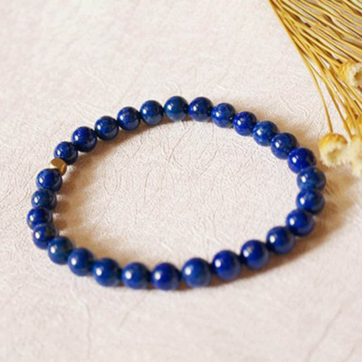 Pulsera de cuentas ultrafinas de lapislázuli y lazurita de 4 mm con Buddha Stones para el cuidado personal - image 1